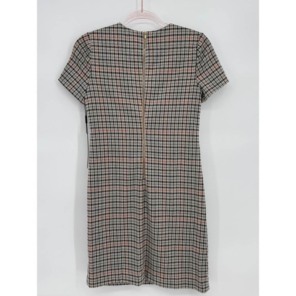 Calvin Klein Houndstooth Sheath Dress Short Sleeve Zipper Back Womens Size 4 NWT - Picture 6 of 12